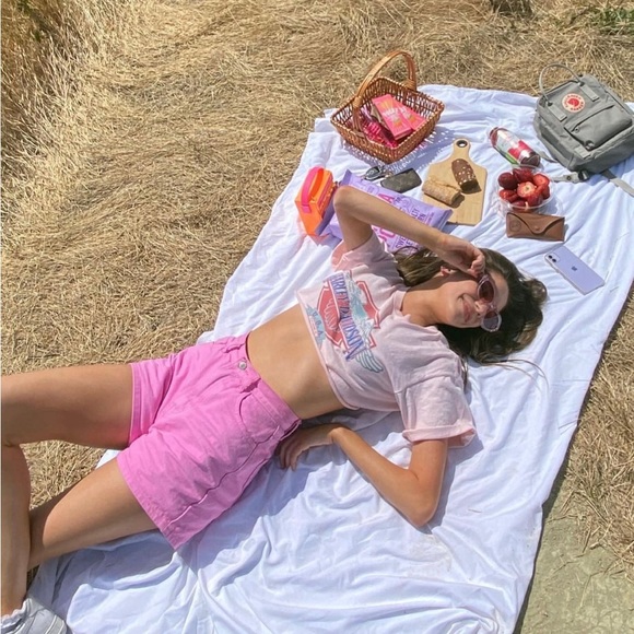 Pink Denim Shorts - Picture 1 of 4